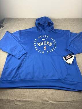 Nike NBA Milwaukee Bucks Dri-FIT Spotlight On-Court Practice Hoodie - Blue Size